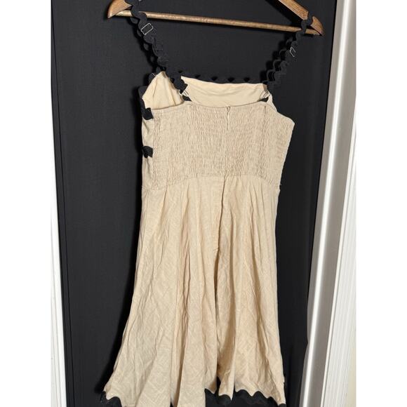 Square Neck A-line Mini Sundress Rickrack Straps Sleeveless M cottagecore‎ - Picture 5 of 10